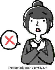 This is a illustration of a job-hunting girl student face and pose.