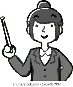 This is a illustration of a job-hunting girl student face and pose.