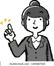 This is a illustration of a job-hunting girl student face and pose.