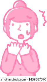 This is a illustration of a job-hunting girl student face and pose.