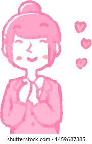 This is a illustration of a job-hunting girl student face and pose.