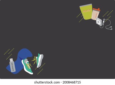 This is an illustration of a jogging and running item frame.