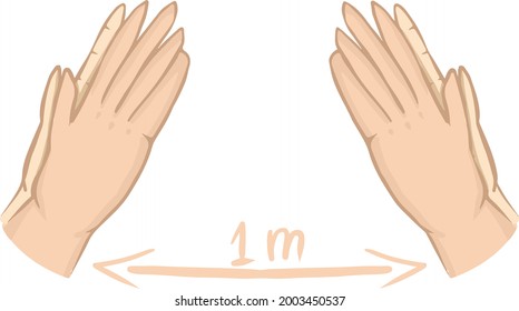this is an illustration of keep the distance to avoid the virus