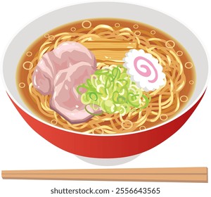 This is an illustration of Kitakata ramen.