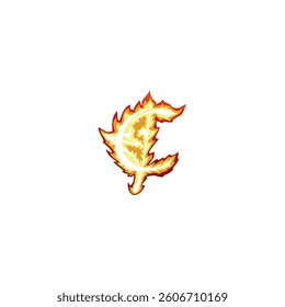 Esta é uma ilustração de letras com o conceito de fogo.