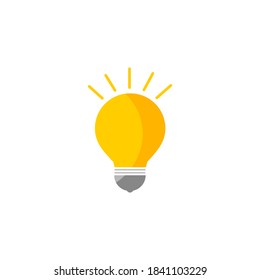 Esta es una ilustración de un icono de la bombilla de luz en un estilo plano. lámpara aislada en un fondo blanco.