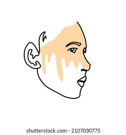 this is an illustration of a line resembling a face.