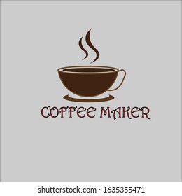 This is an illustration logo of coffee in a cup.