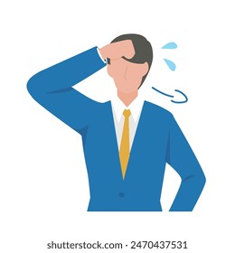 This is an illustration of a male business person wiping sweat from his forehead due to the heat.