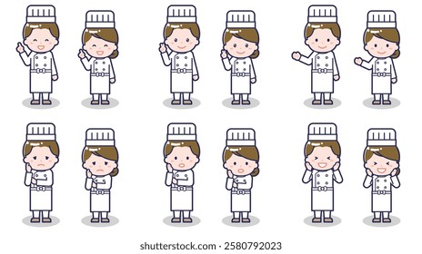 This is an illustration of male and female chefs.