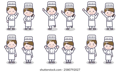 This is an illustration of male and female chefs.
