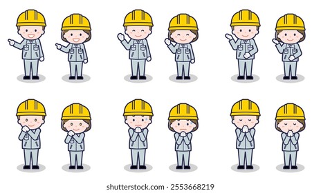 This is an illustration of male and female construction workers.