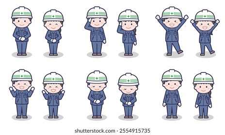 This is an illustration of male and female construction workers.