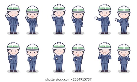 This is an illustration of male and female construction workers.