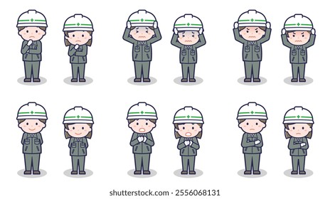 This is an illustration of male and female construction workers.