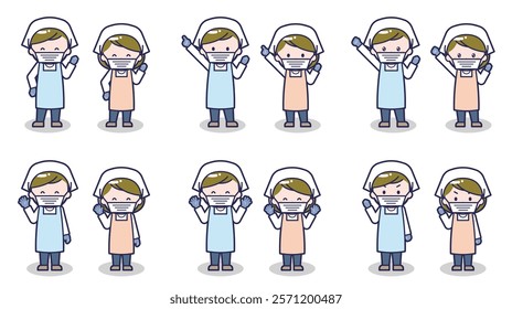 This is an illustration of male and female cooks.