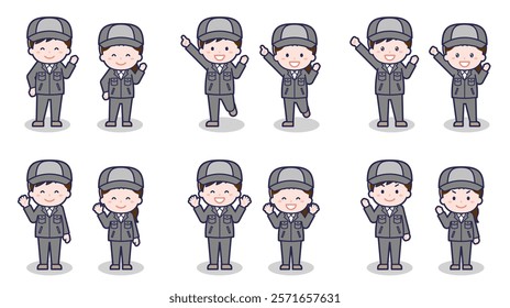 This is an illustration of male and female factory workers.