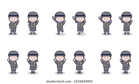 This is an illustration of male and female kindergarten children.