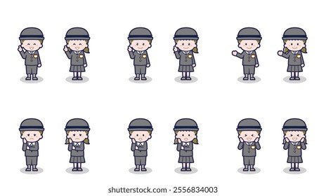 This is an illustration of male and female kindergarten children.