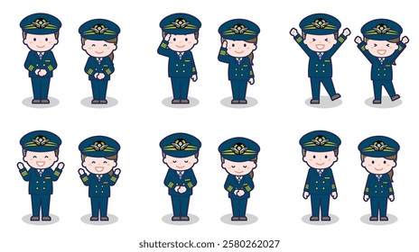 This is an illustration of male and female pilots.