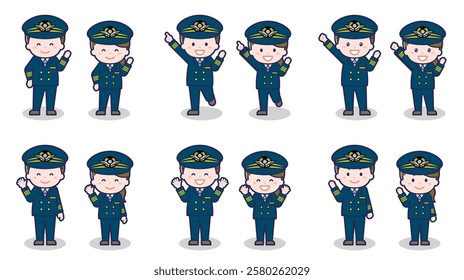 This is an illustration of male and female pilots.