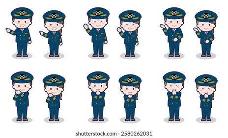 This is an illustration of male and female pilots.