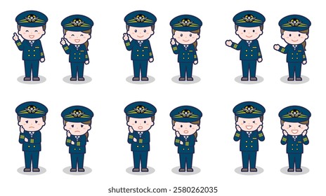 This is an illustration of male and female pilots.