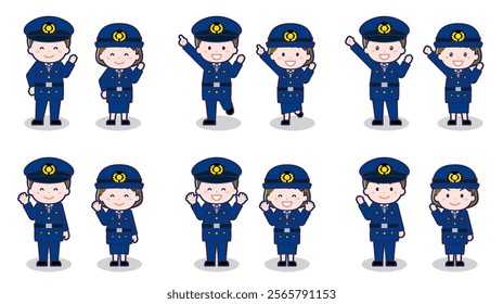 This is an illustration of male and female police officers.