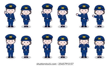 This is an illustration of male and female police officers.