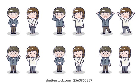 This is an illustration of a male and female teenager in casual clothes.