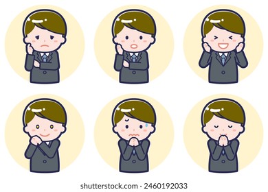 This is an illustration of a male pose set.