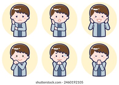 This is an illustration of a male pose set.
