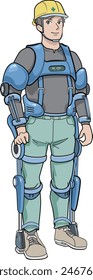 This is an illustration of a man wearing a power suit for work.