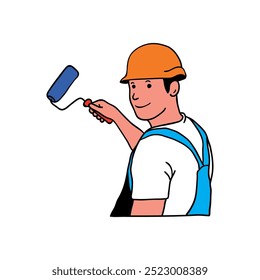 Esta é uma ilustração de um homem que é um construtor, adequado para suas necessidades