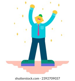 This is an illustration of a man who is full of motivation and has achieved good mental and physical health.