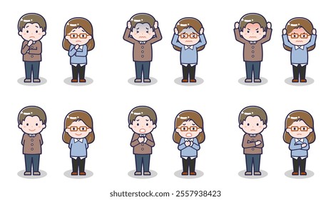This is an illustration of a man and woman in casual clothes.