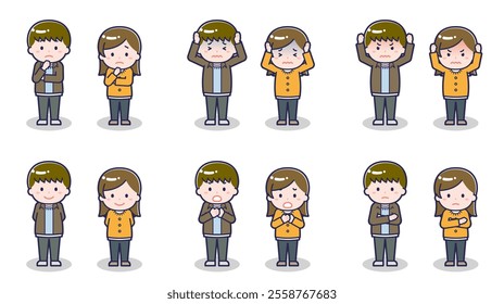 This is an illustration of a man and woman in casual clothes.