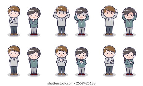 This is an illustration of a man and woman in casual clothes.