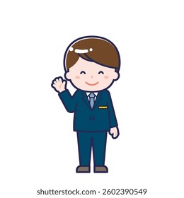 This is an illustration of a man's "cabin attendant".