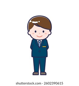 This is an illustration of a man's "cabin attendant".