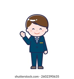 This is an illustration of a man's "cabin attendant".