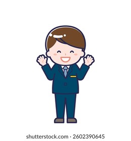 This is an illustration of a man's "cabin attendant".