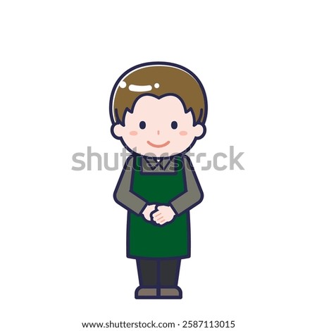 This is an illustration of a man's "cafe clerk".