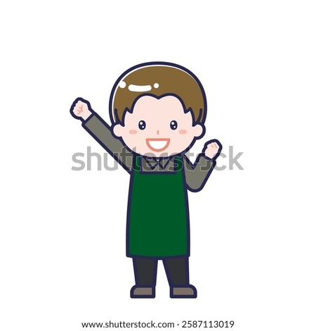This is an illustration of a man's "cafe clerk".
