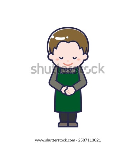 This is an illustration of a man's "cafe clerk".