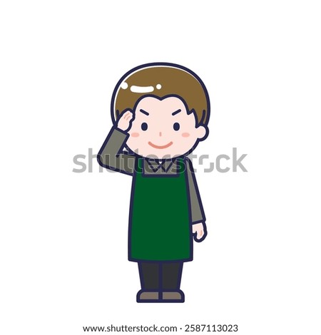 This is an illustration of a man's "cafe clerk".