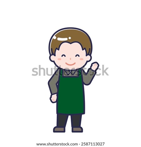 This is an illustration of a man's "cafe clerk".