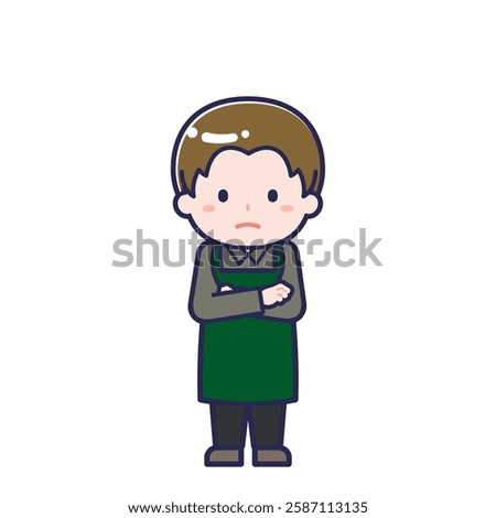 This is an illustration of a man's "cafe clerk".