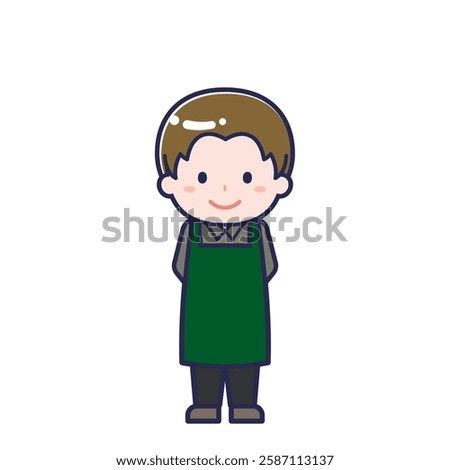 This is an illustration of a man's "cafe clerk".