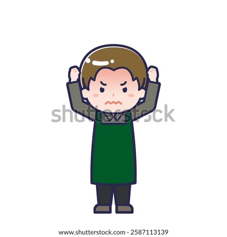 This is an illustration of a man's "cafe clerk".